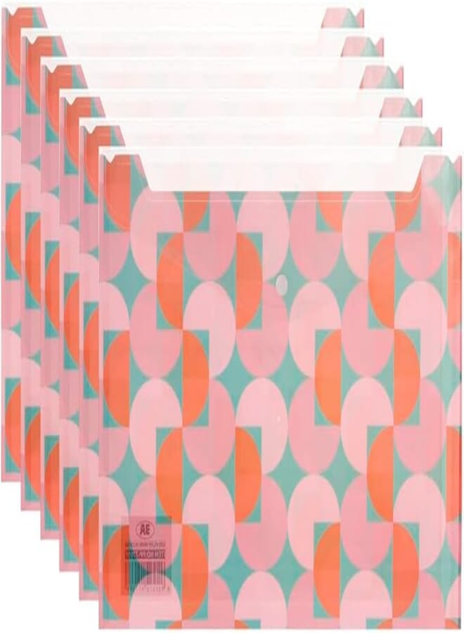 3A PP-7709F-15 Plastic Binder 18 Micron 26 * 35 cm with Clips 6 Pieces - Multi Color
